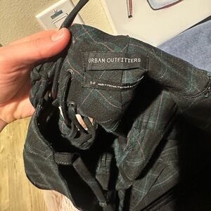 Urban Outfitters Dark Green Plaid Romper Dress